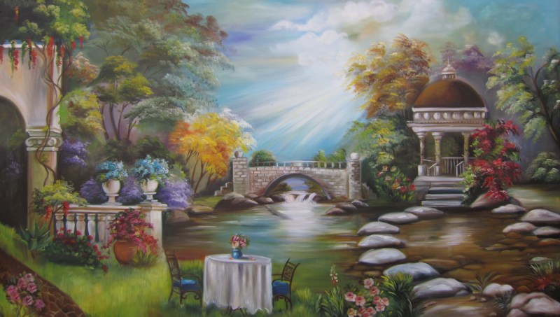 Quadro de Paisagem em Óleo sobre tela 