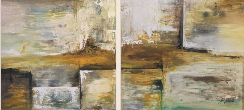 Duo abstrato com amarelo