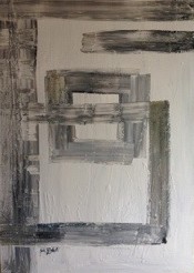 Duo abstrato preto e branco