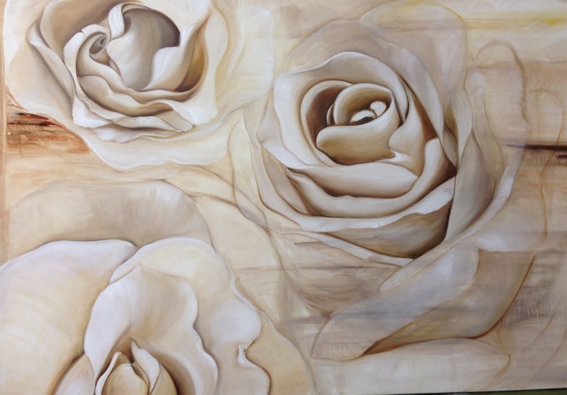 Rosas abstratas/óleo sobre tela by Keli Righetti 