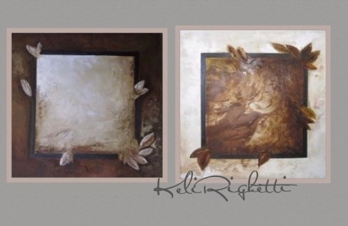 DUO ABSTRATO MODERNO TONS MARROM